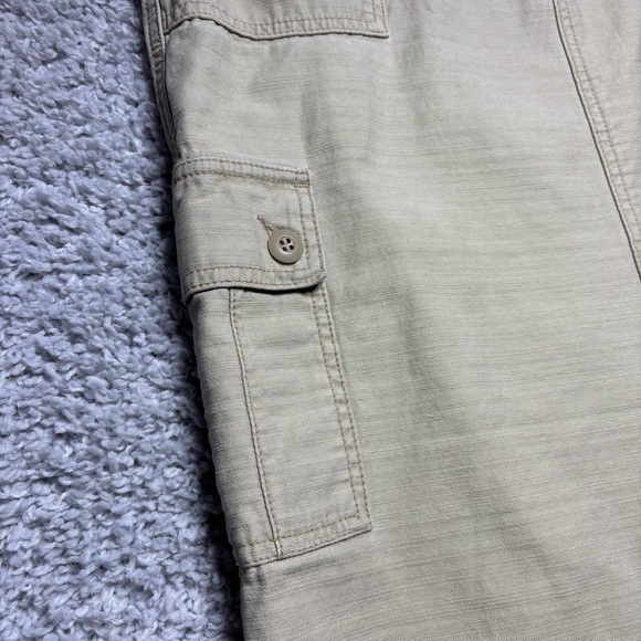 Vintage Levis Skirt Womens 12 Cargo Midi Front Slit Cotton Flap Pockets Loops - Picture 4 of 6